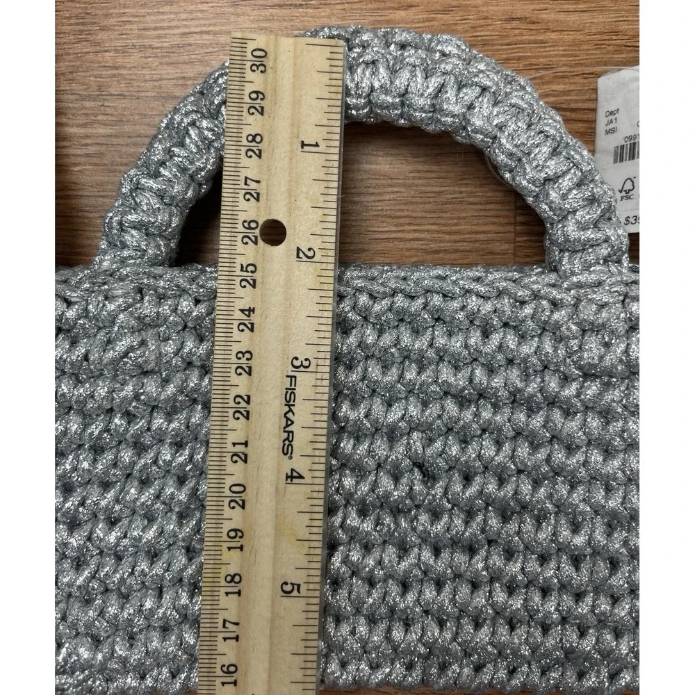 J.Crew Cadiz Small Silver Metallic Crossbody Phone Purse Bag NEW
